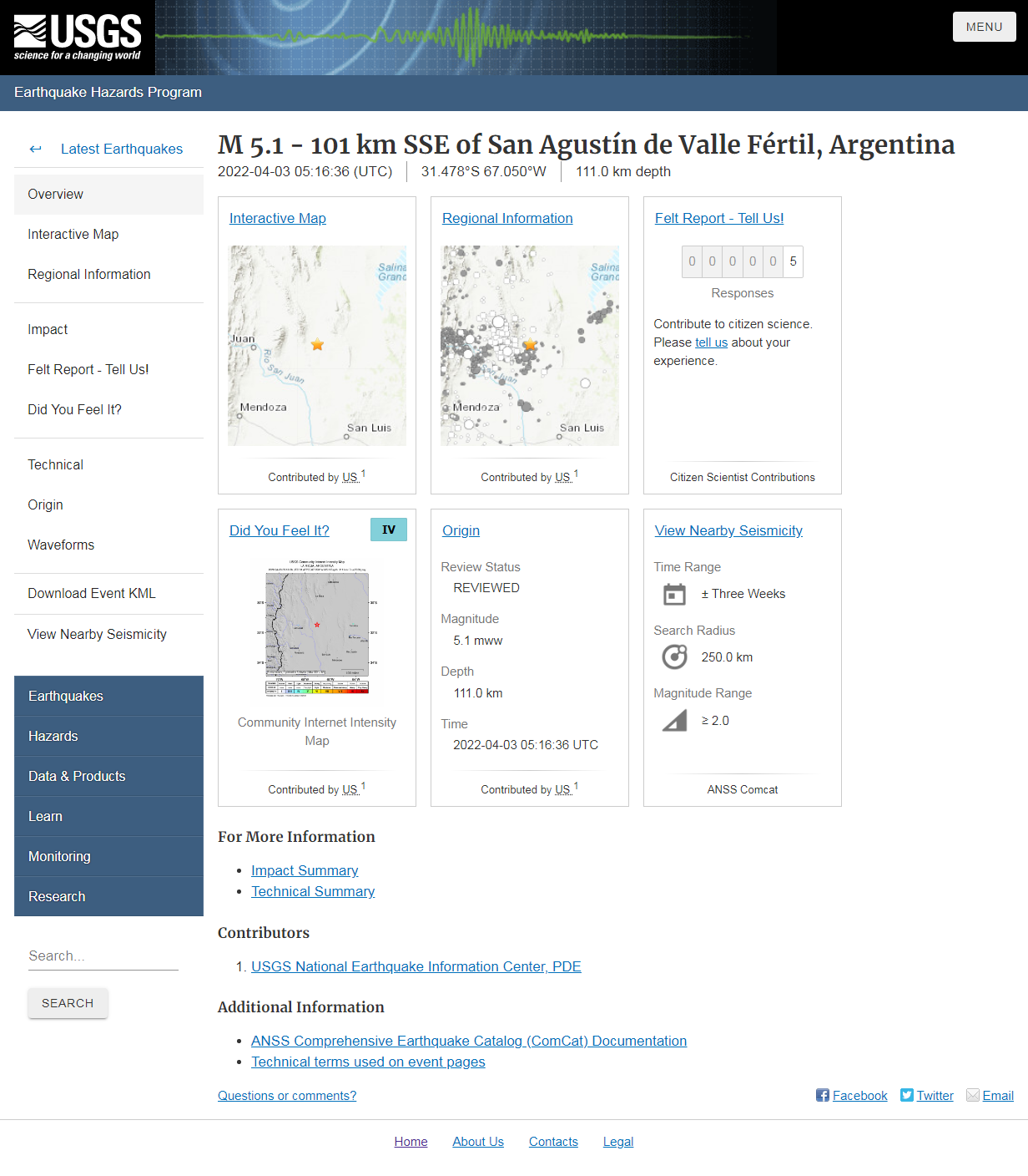M 5.1 - 101 km SSE of San Agustín de Valle Fértil.png