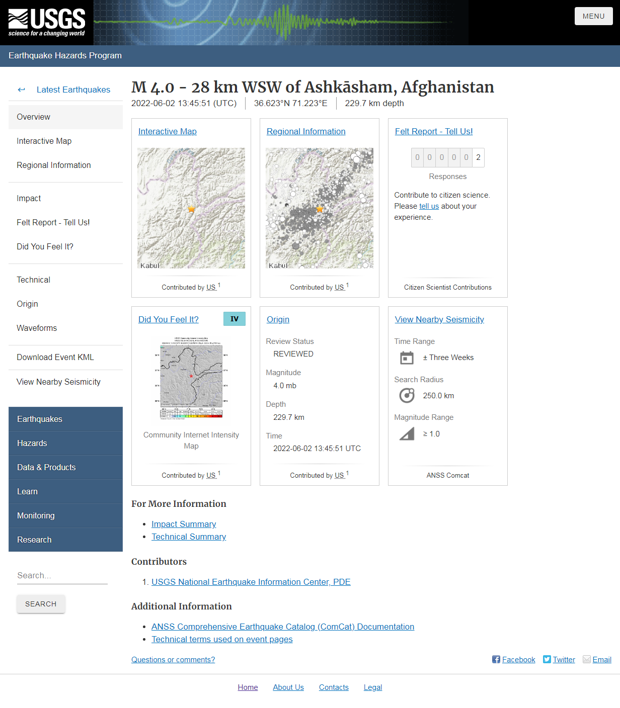 M 4.0 - 28 km WSW of Ashkāsham, Afghanistan.png