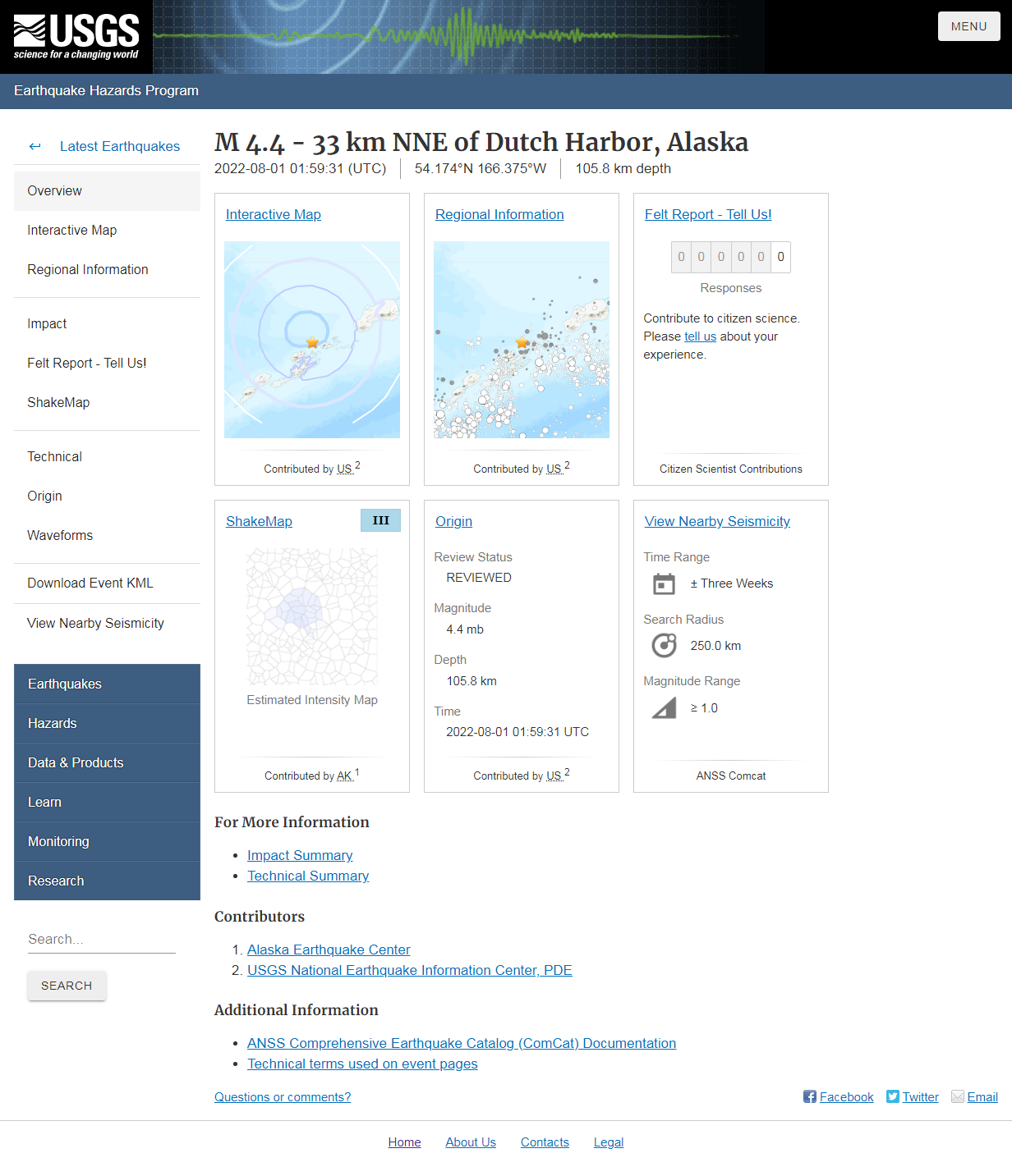 M 4.4 - 33 km NNE of Dutch Harbor, Alaska.png
