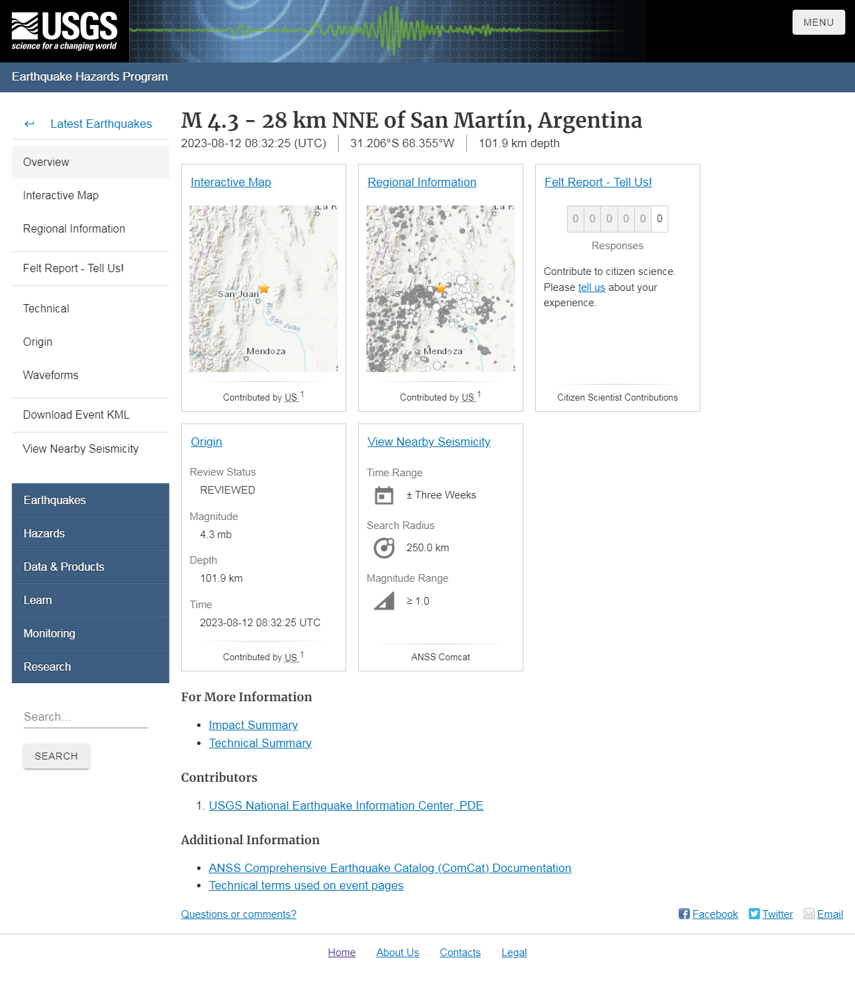 M 4.3 - 28 km NNE of San Martín, Argentina.png