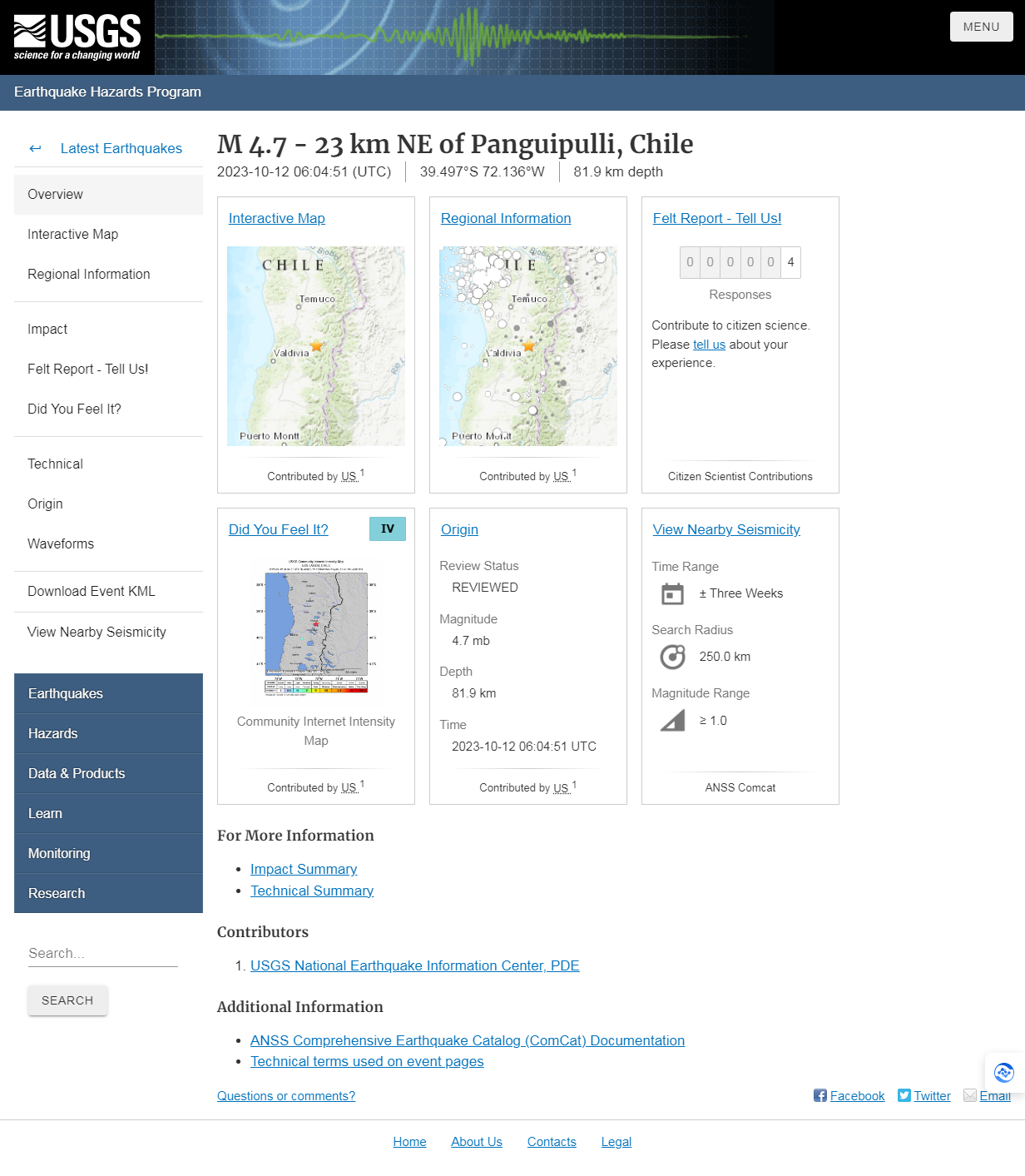 M 4.7 - 23 km NE of Panguipulli, Chile.png