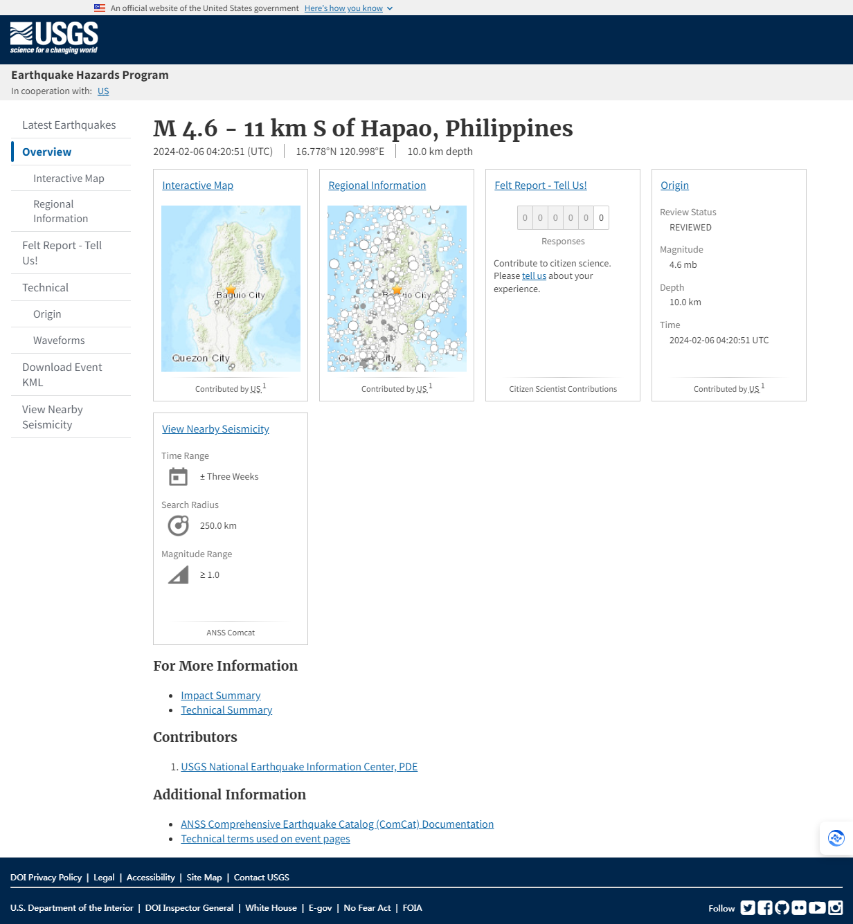 M 4.6 - 11 km S of Hapao, Philippines.png