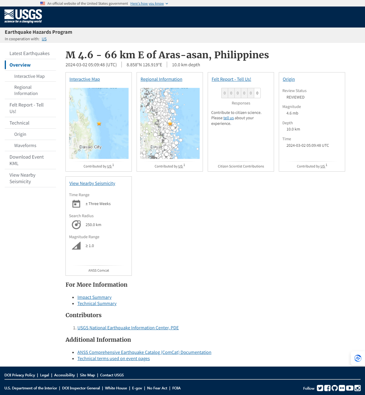 M 4.6 - 66 km E of Aras-asan, Philippines.png