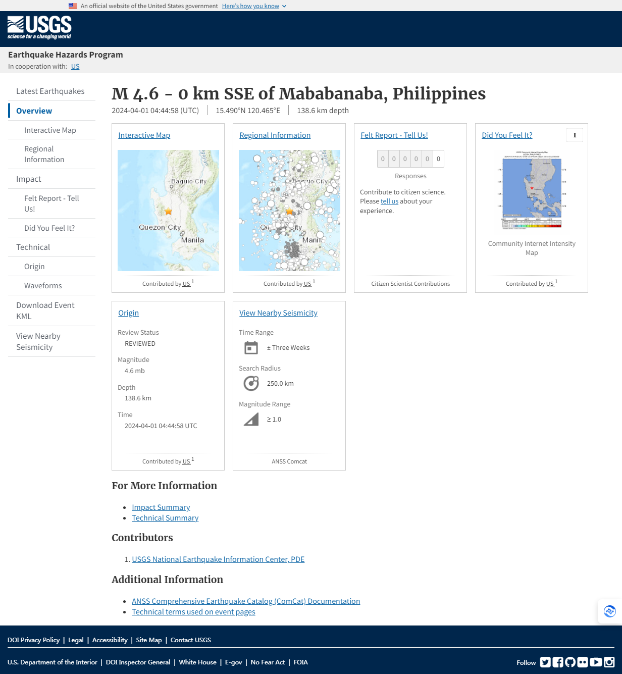 M 4.6 - 0 km SSE of Mababanaba, Philippines.png