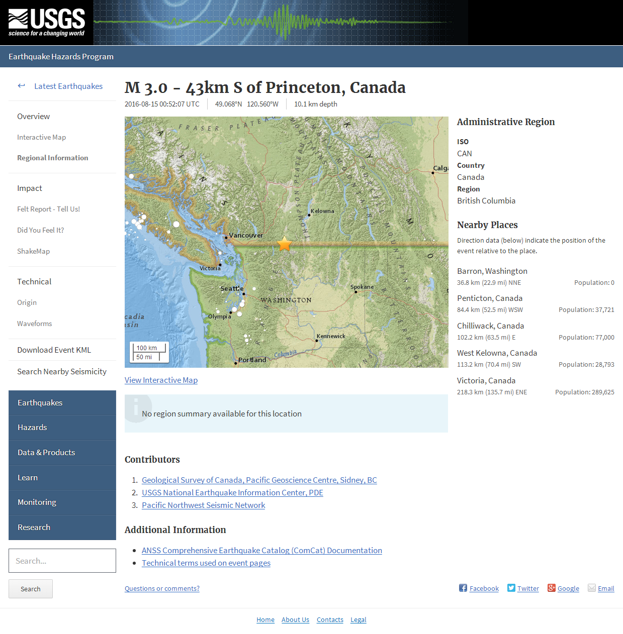 M 3.0 - 43km S of Princeton, Canada.png