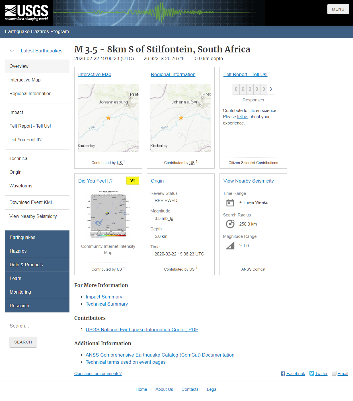 M 3.5 - 8km S of Stilfontein, South Africa.png