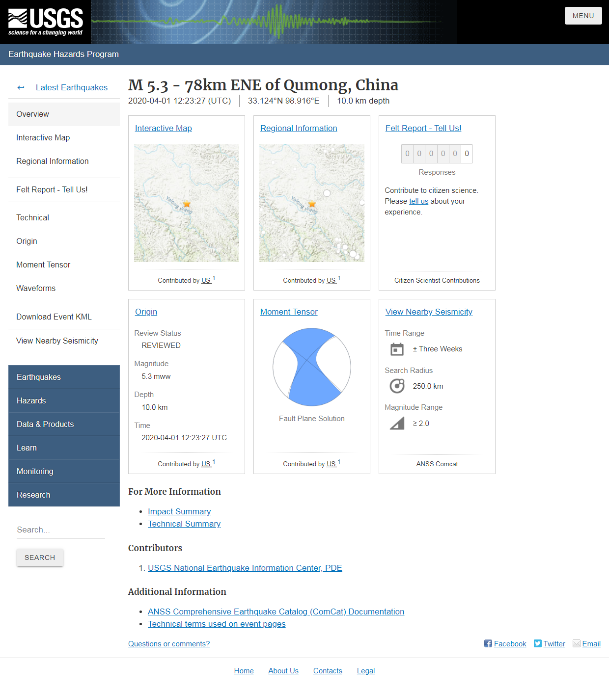 M 5.3 - 78km ENE of Qumong, China.png