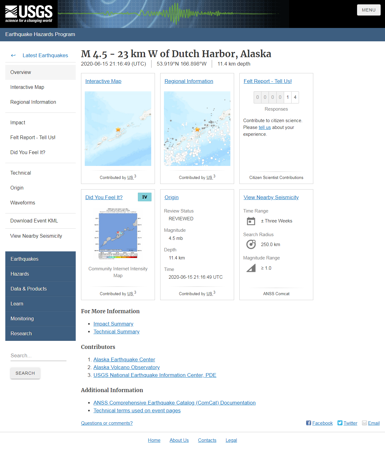 M 4.5 - 23 km W of Dutch Harbor, Alaska.png