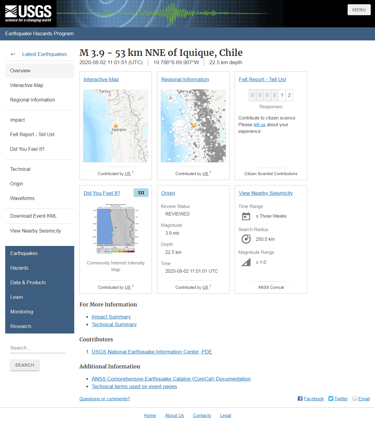 M 3.9 - 53 km NNE of Iquique, Chile.png