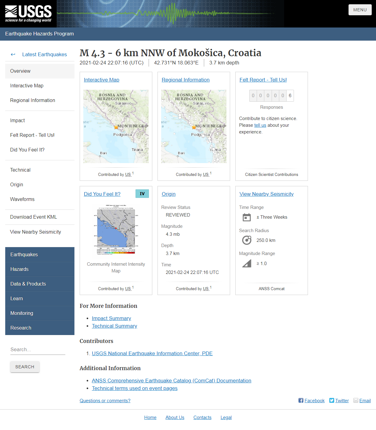 M 4.3 - 6 km NNW of Moko&#353;ica, Croatia.png