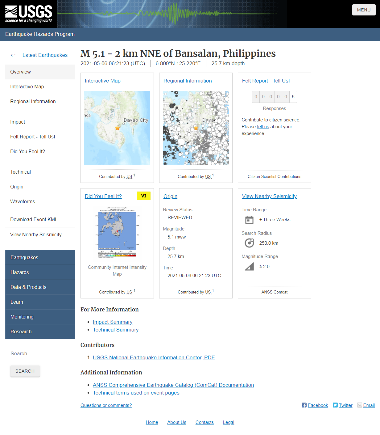 M 5.1 - 2 km NNE of Bansalan, Philippines.png