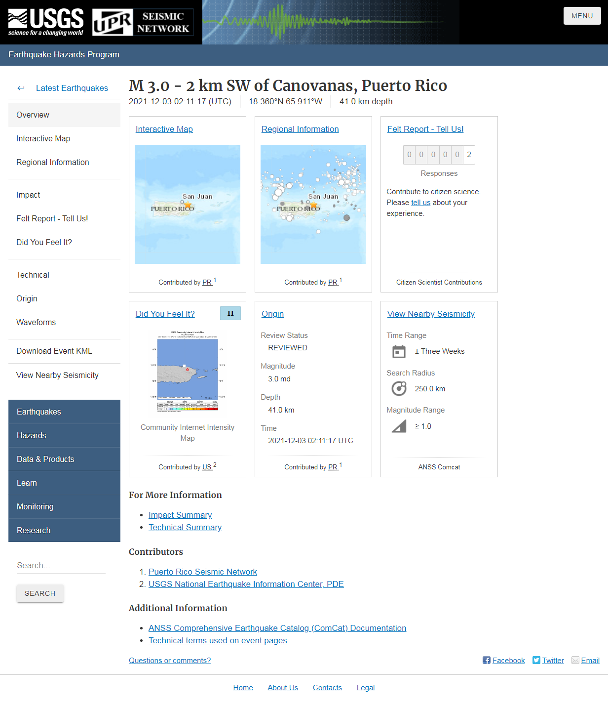 M 3.0 - 2 km SW of Canovanas, Puerto Rico.png