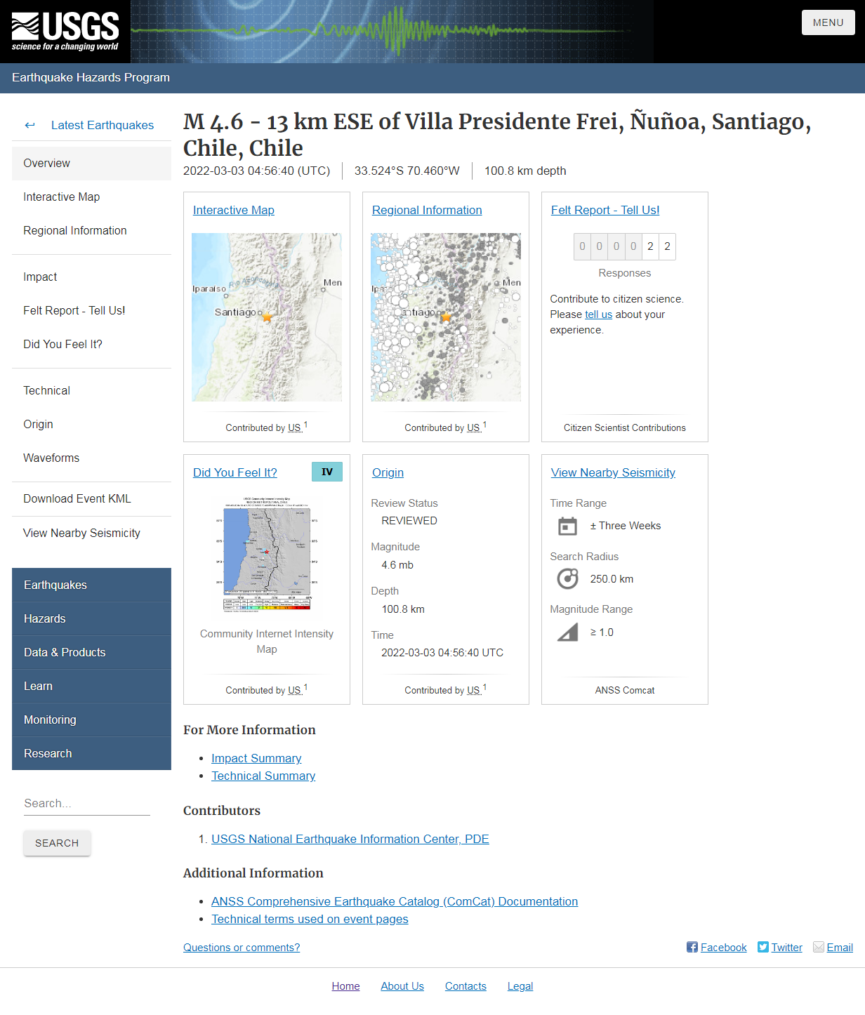 M 4.6 - 13 km ESE of Villa Presidente Frei, uoa, Santiago, Chile, Chile.png