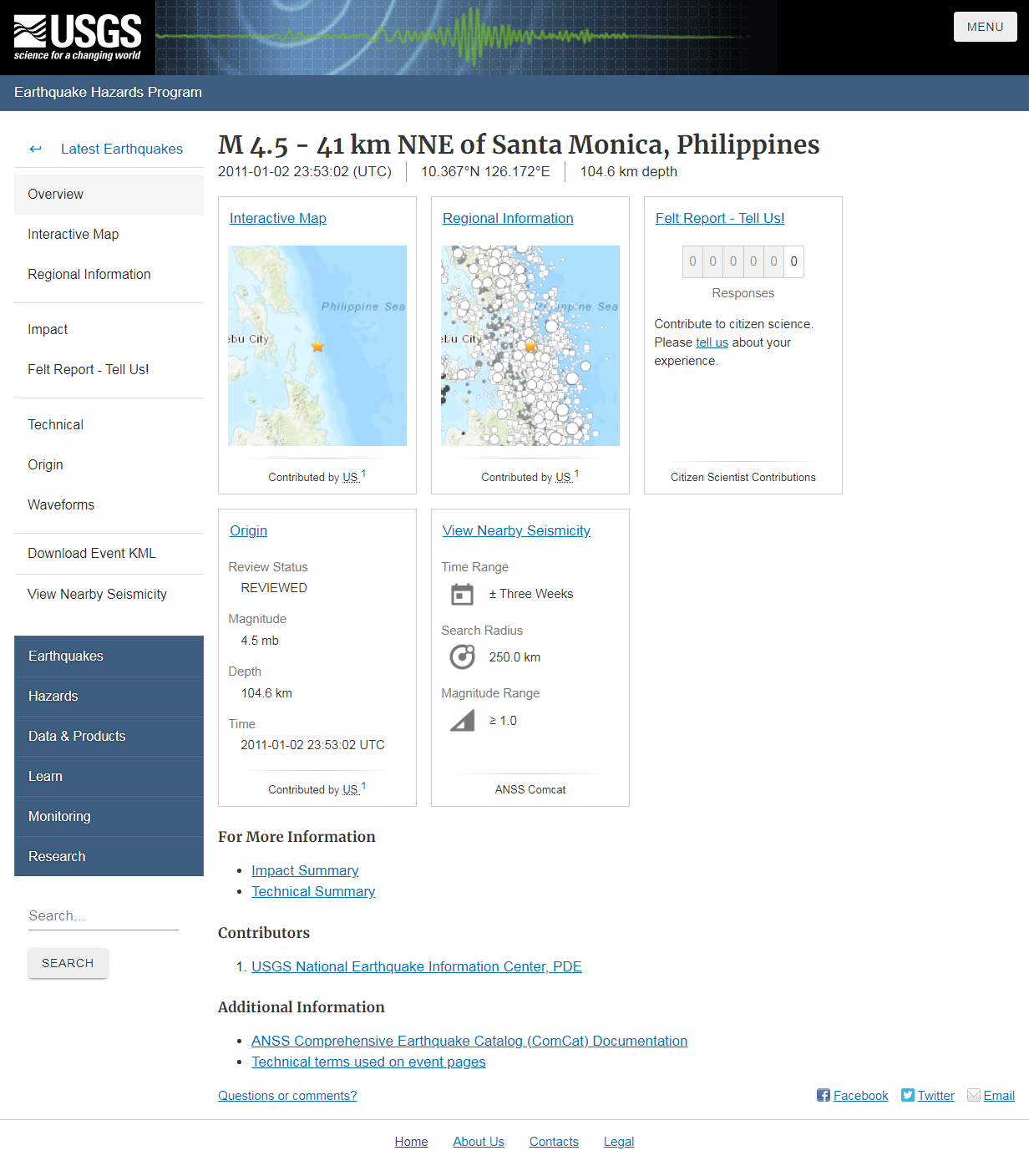 M 4.5 - 41 km NNE of Santa Monica, Philippines.png