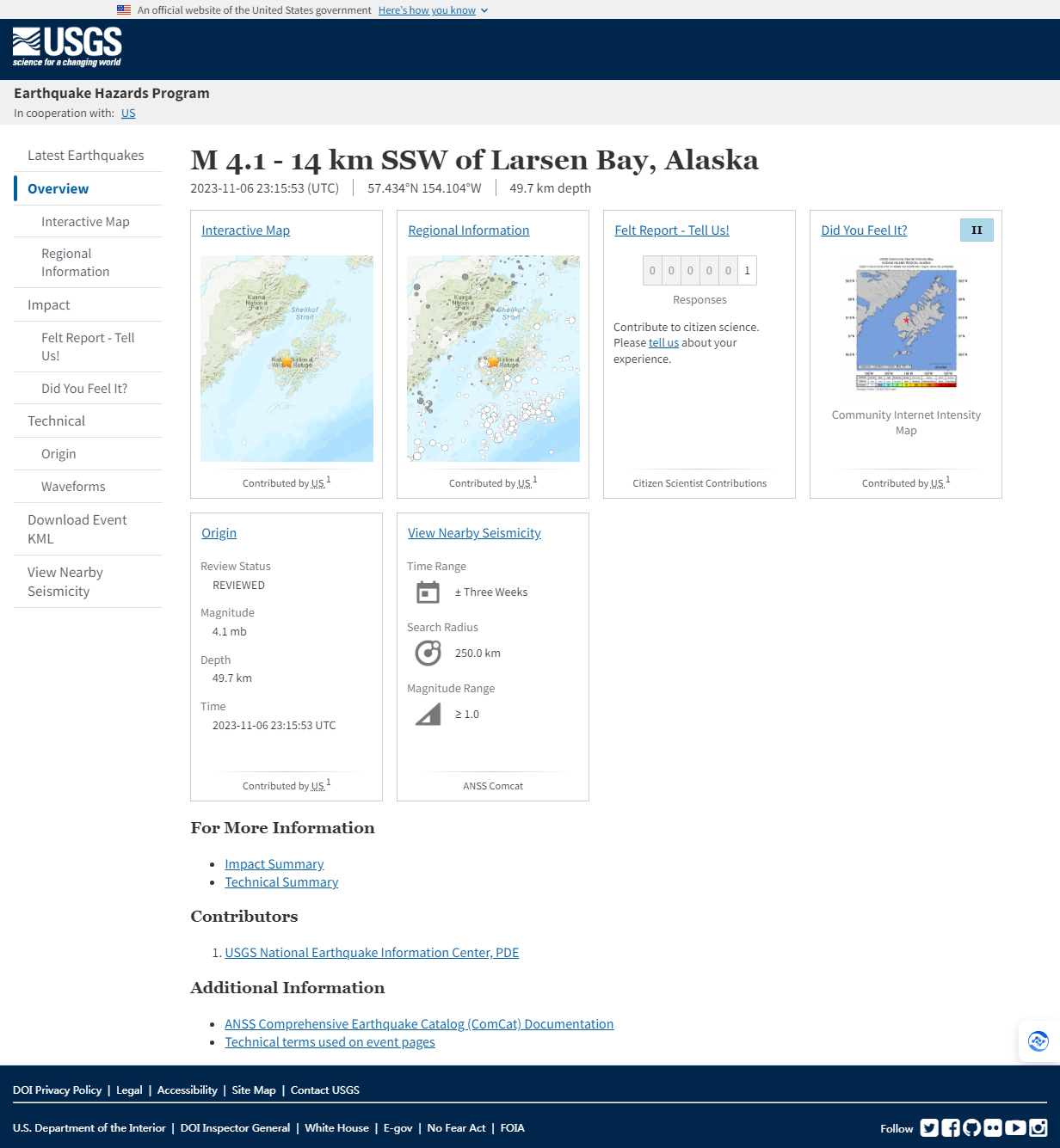 M 4.1 - 14 km SSW of Larsen Bay, Alaska.png