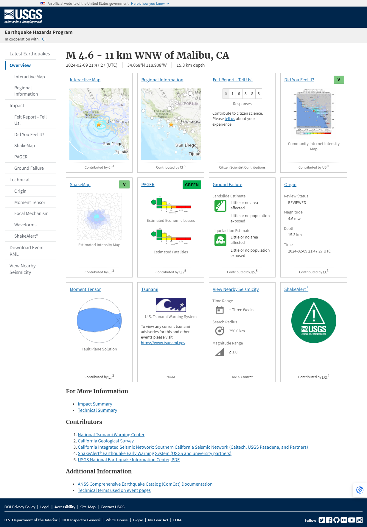 M 4.6 - 11 km WNW of Malibu, CA.png