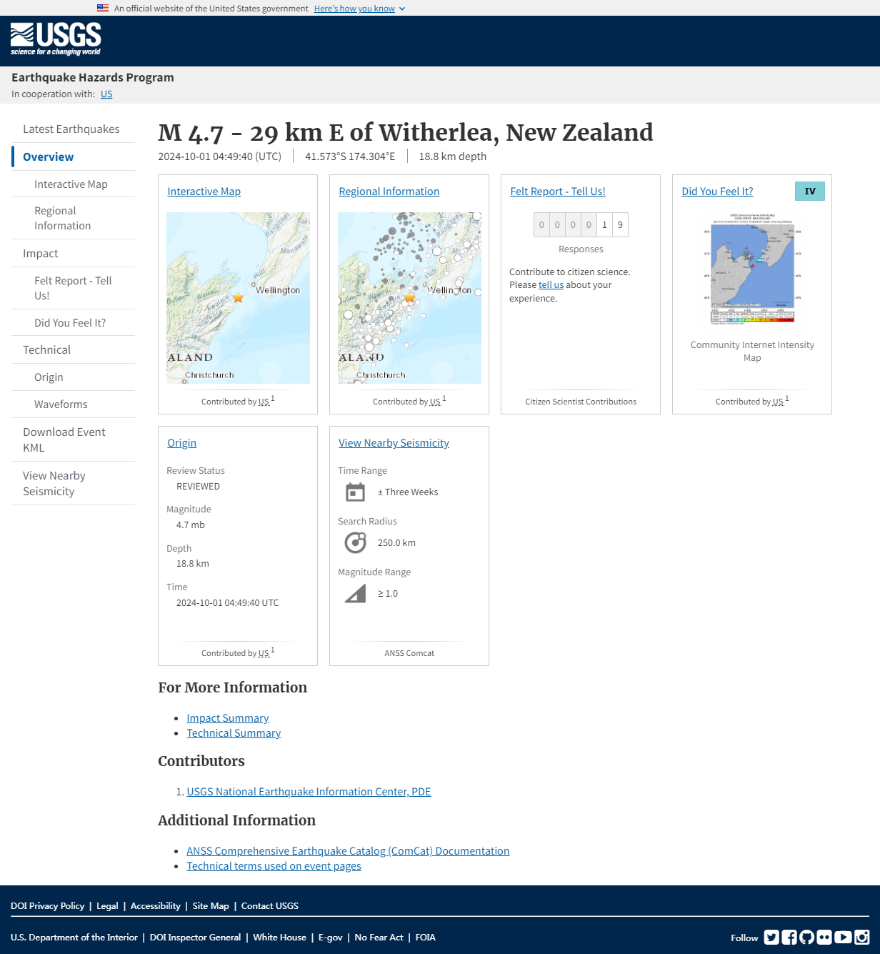 M 4.7 - 29 km E of Witherlea, New Zealand.png
