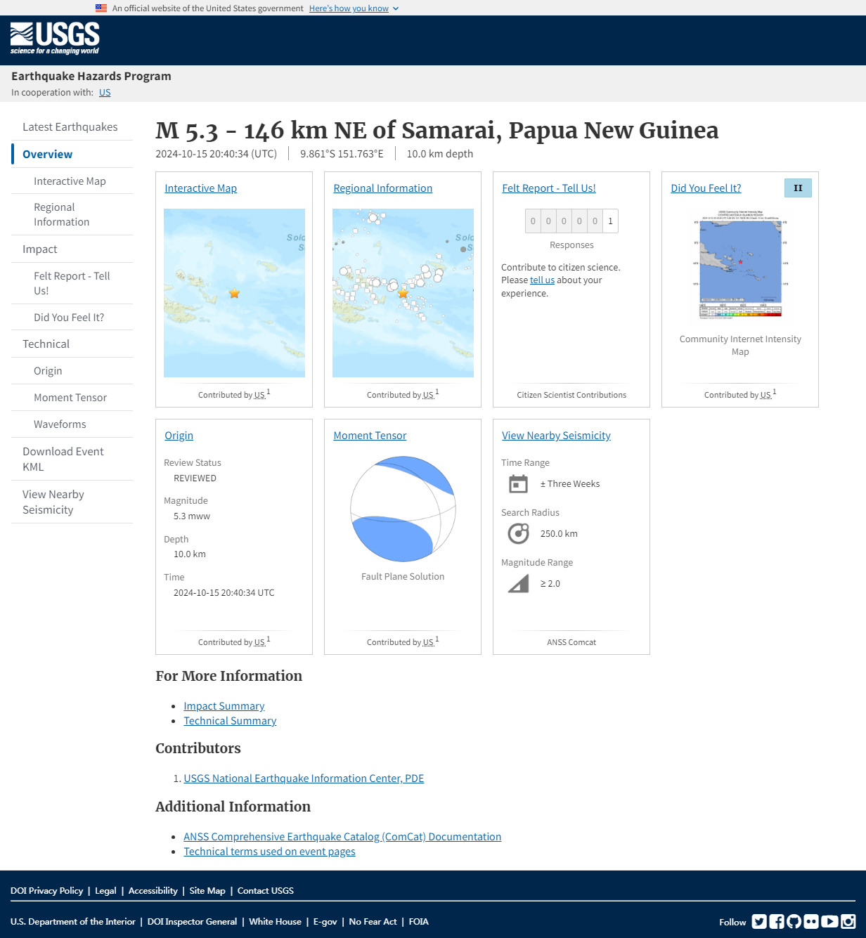 M 5.3 - 146 km NE of Samarai, Papua New Guinea.png