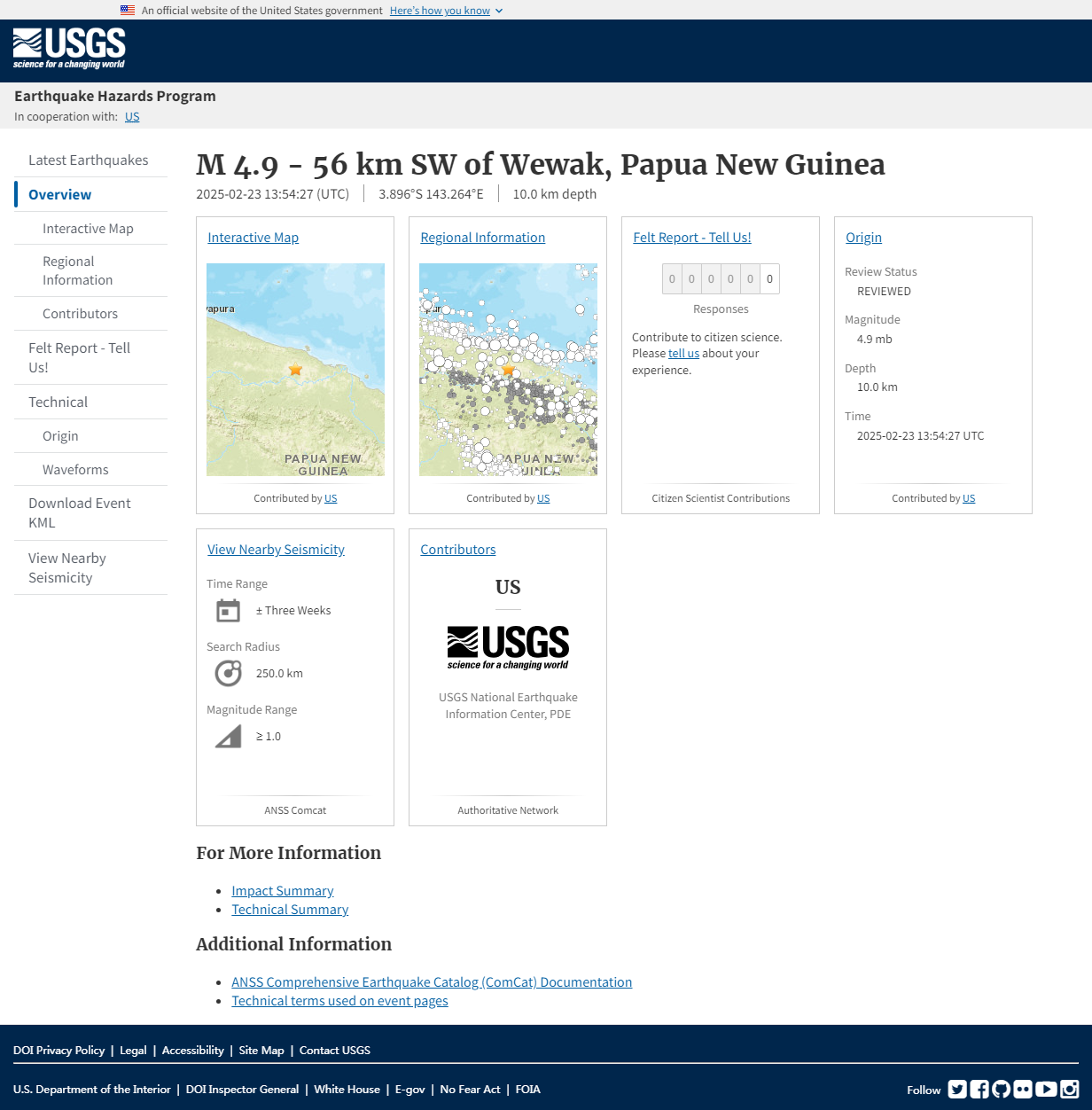 M 4.9 - 56 km SW of Wewak, Papua New Guinea.png