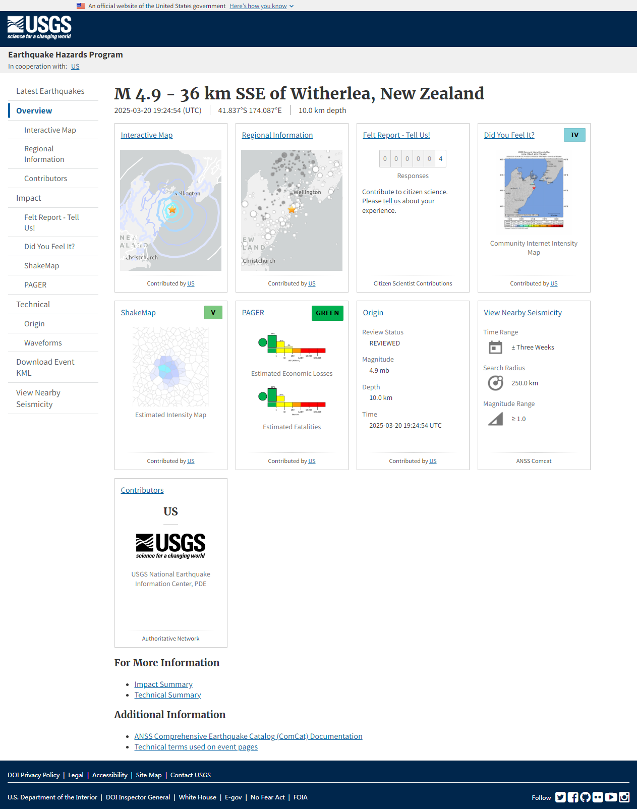 M 4.9 - 36 km SSE of Witherlea, New Zealand.png