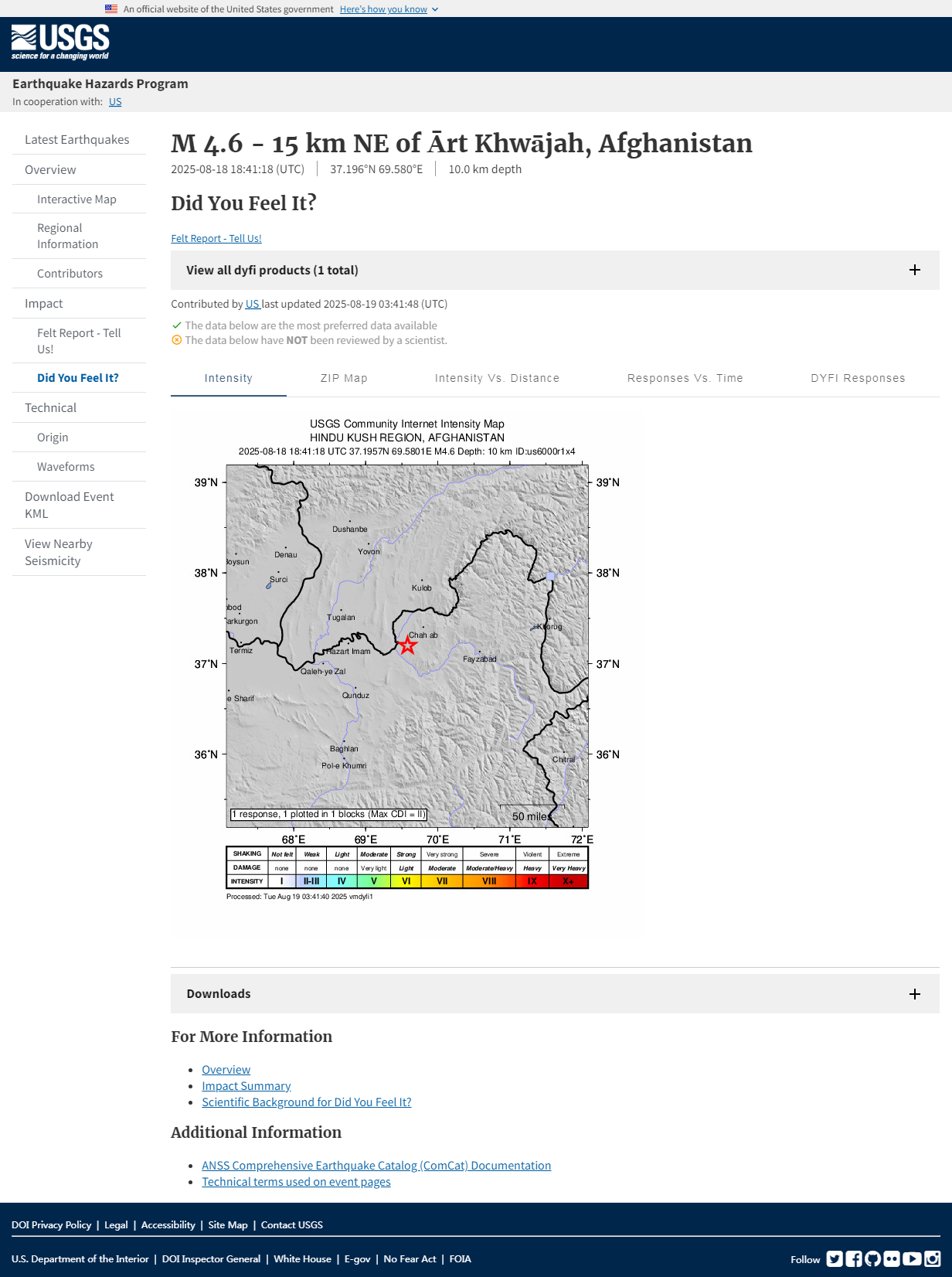 M 4.6 - 15 km NE of Ārt Khwājah, Afghanistan.png