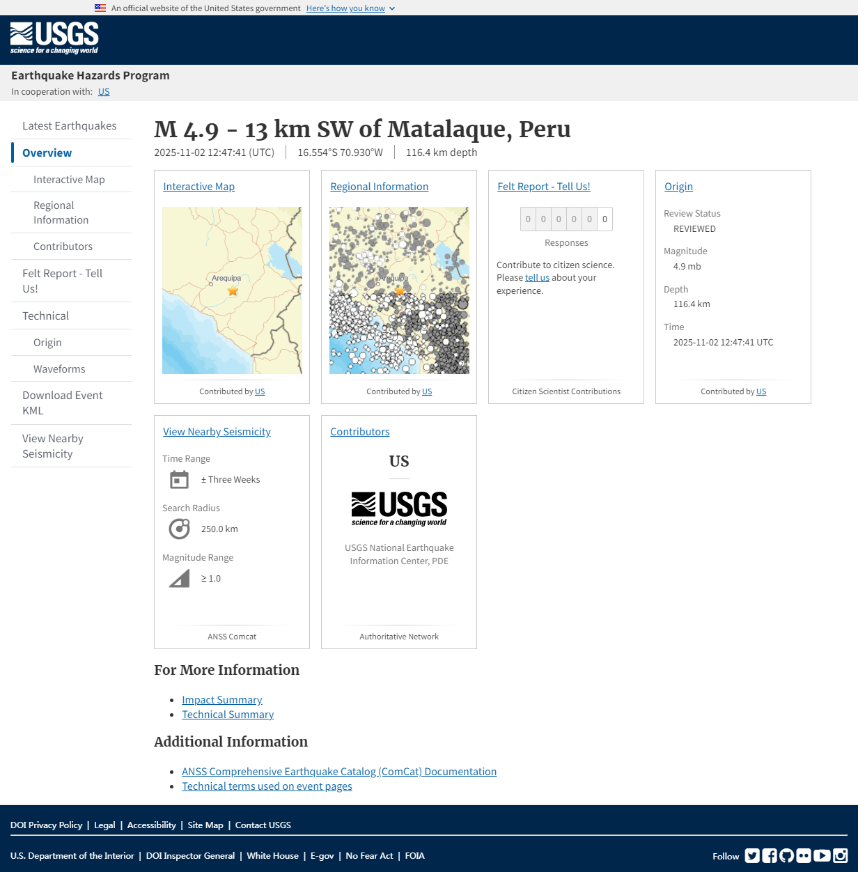 M 4.9 - 13 km SW of Matalaque, Peru.png