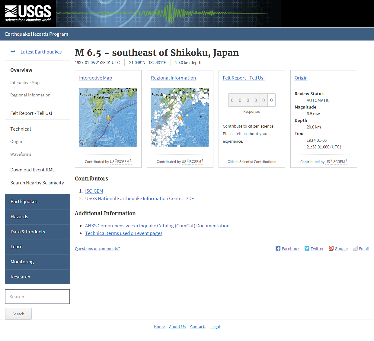 M 6.5 - southeast of Shikoku, Japan.png