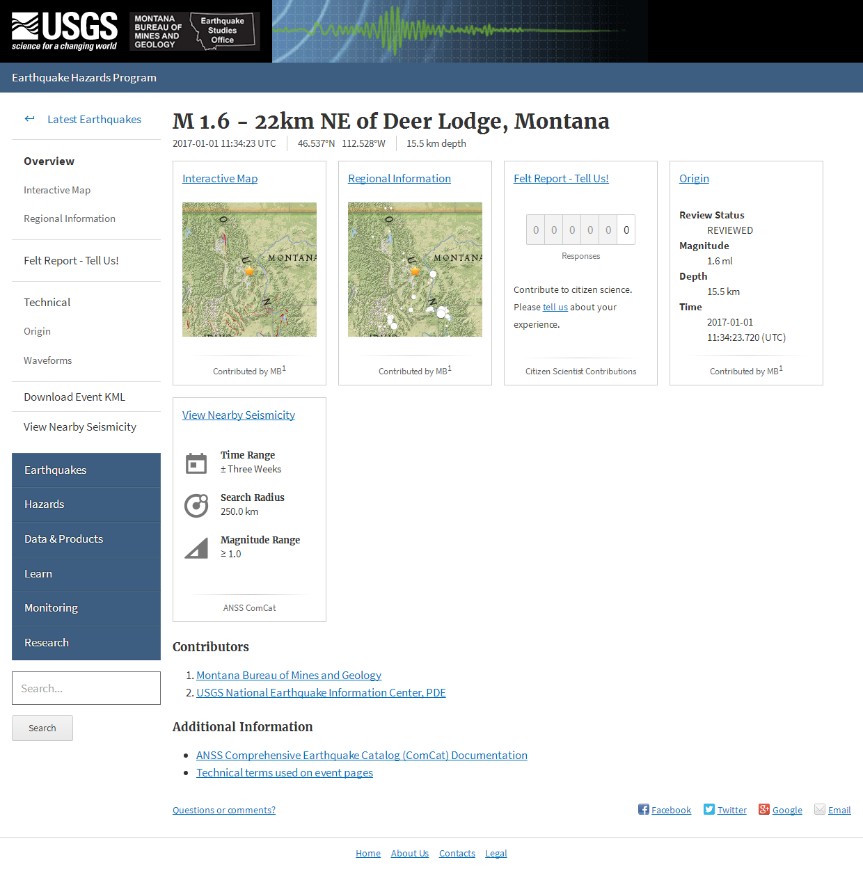M 1.6 - 22km NE of Deer Lodge, Montana.png