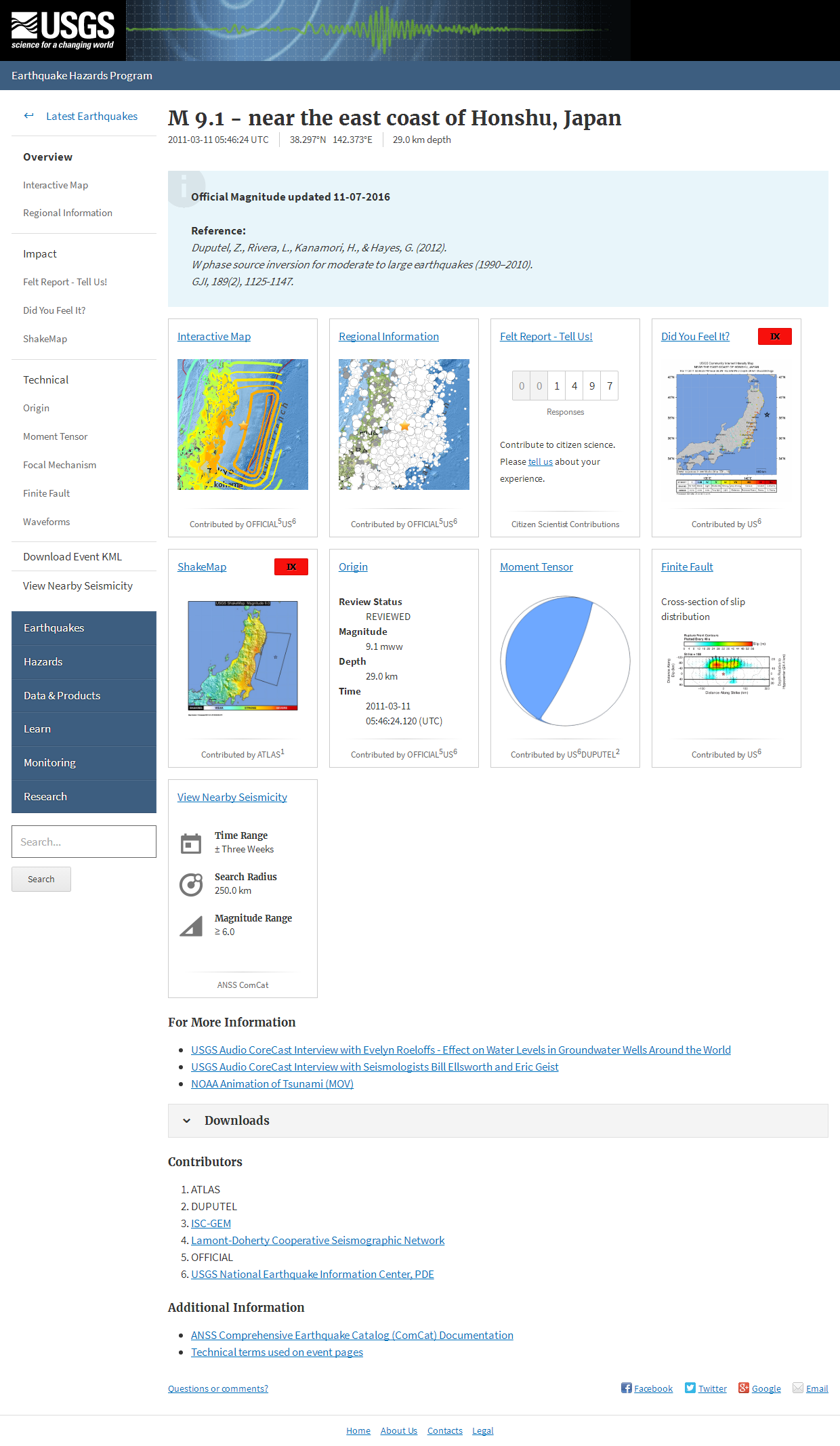 M 9.1 - near the east coast of Honshu, Japan.png