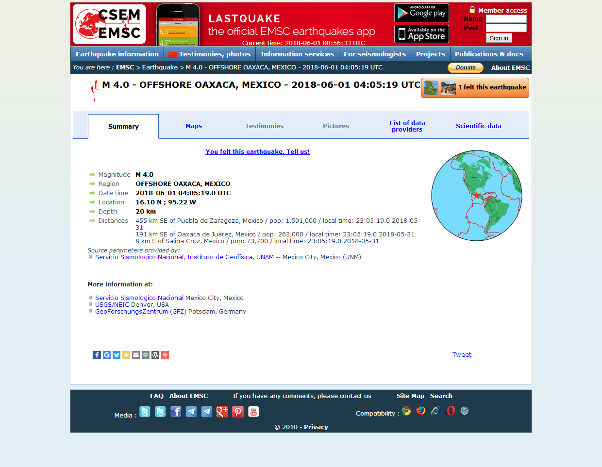 Earthquake - Magnitude 4.0 - OFFSHORE OAXACA.png