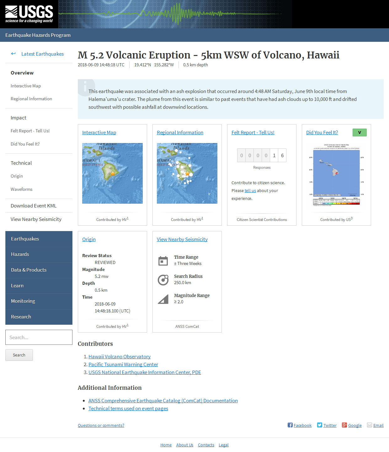 M 5.2 Volcanic Eruption - 5km WSW of Volcano, Hawaii.png