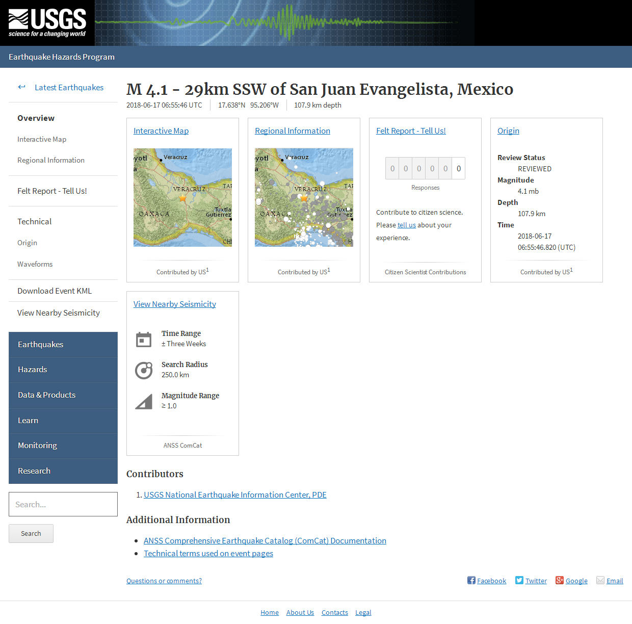 M 4.1 - 29km SSW of San Juan Evangelista, Mexico.png