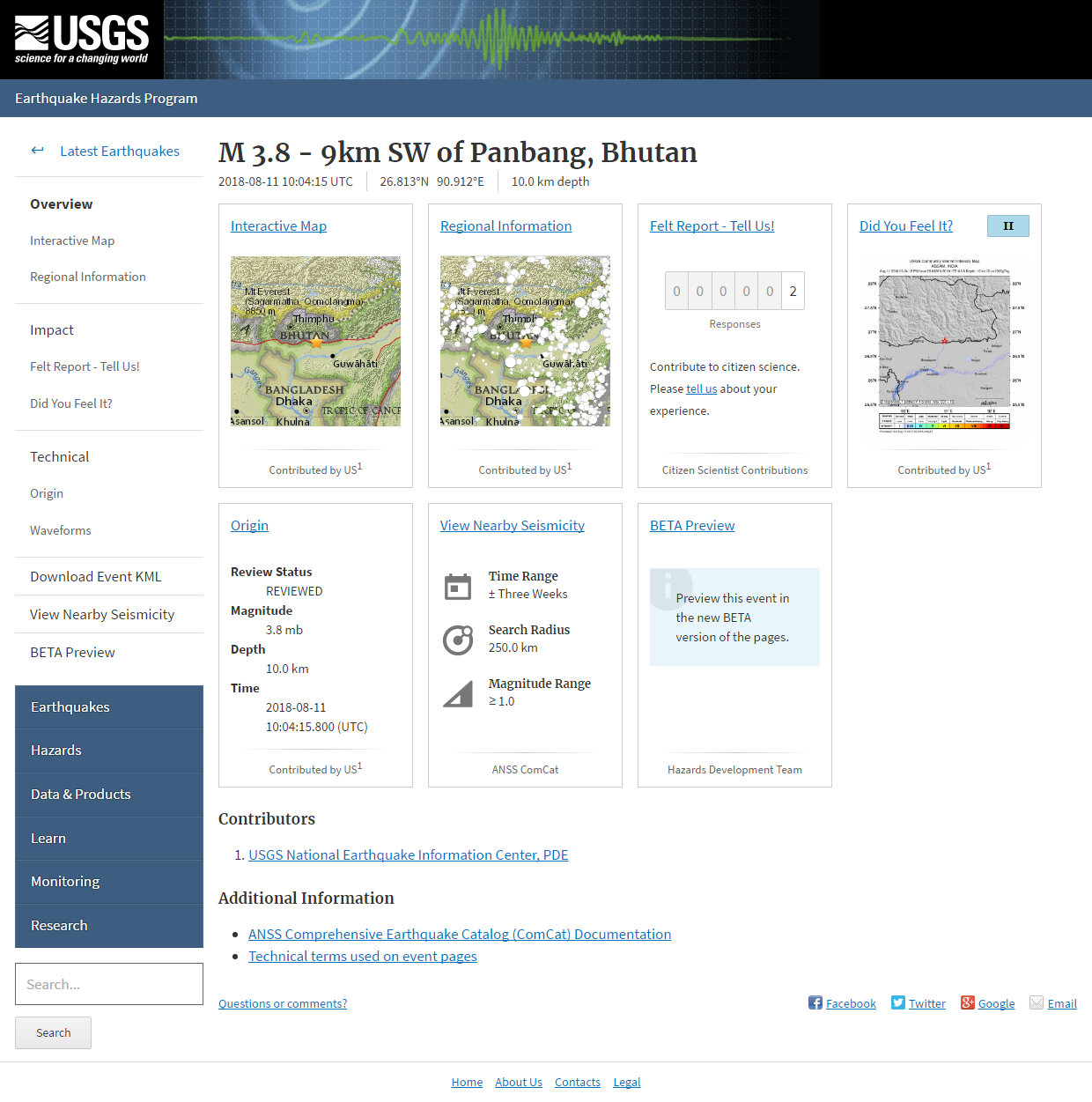 M 3.8 - 9km SW of Panbang, Bhutan.png