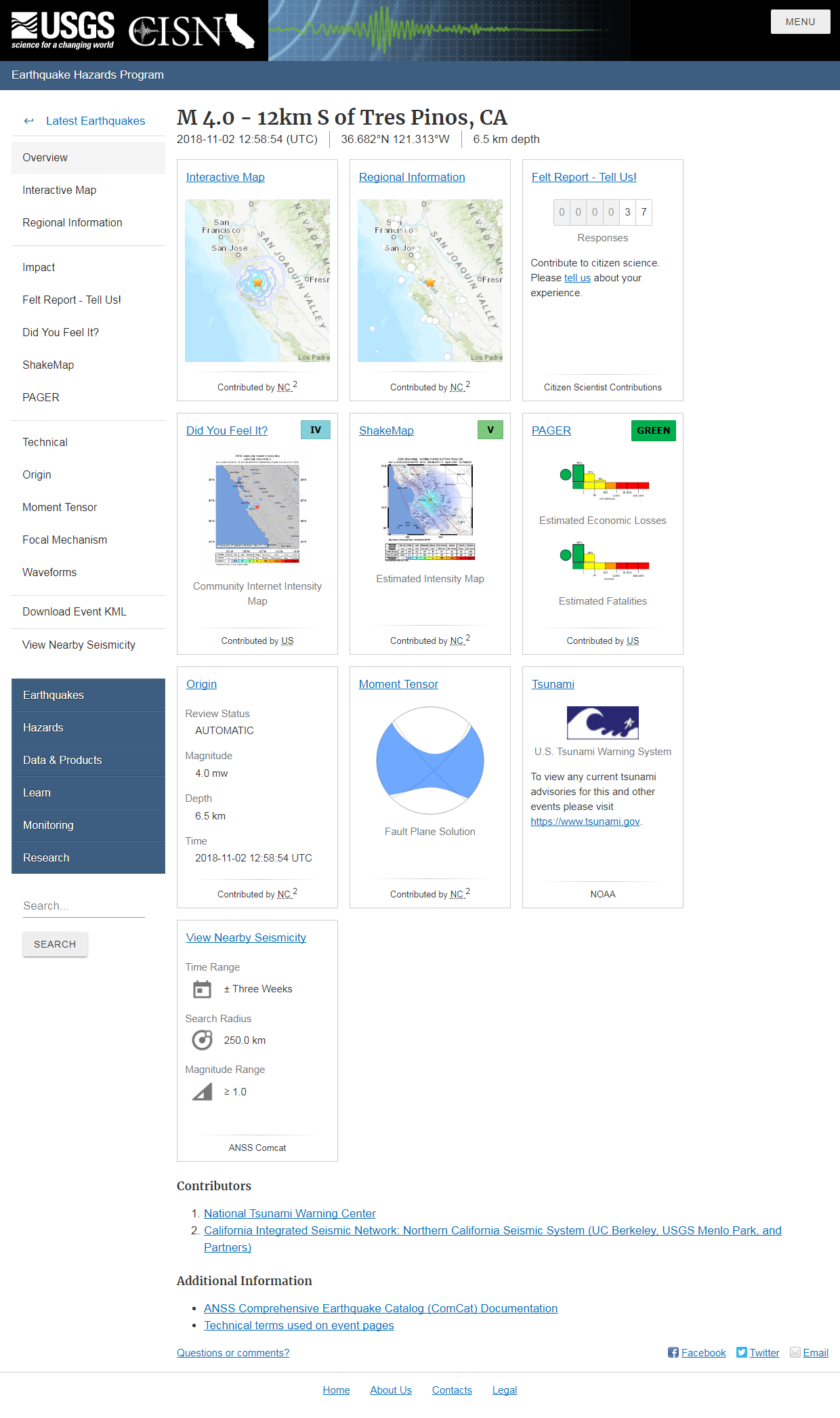 M 4.0 - 12km S of Tres Pinos, CA.png
