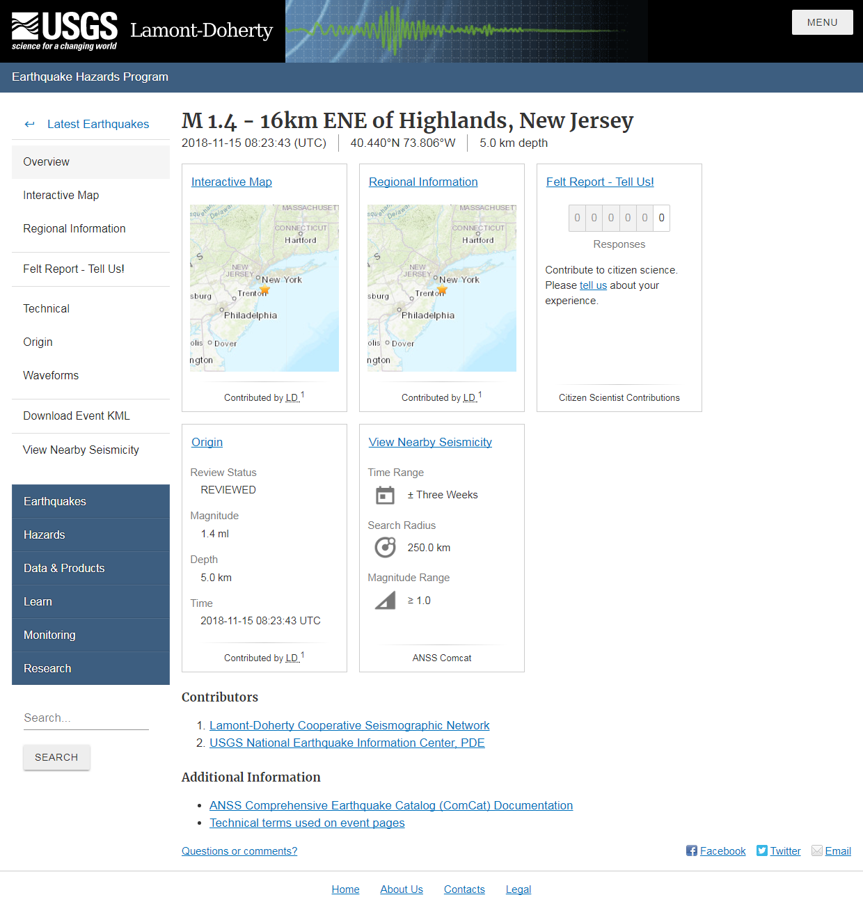 M 1.4 - 16km ENE of Highlands, New Jersey.png