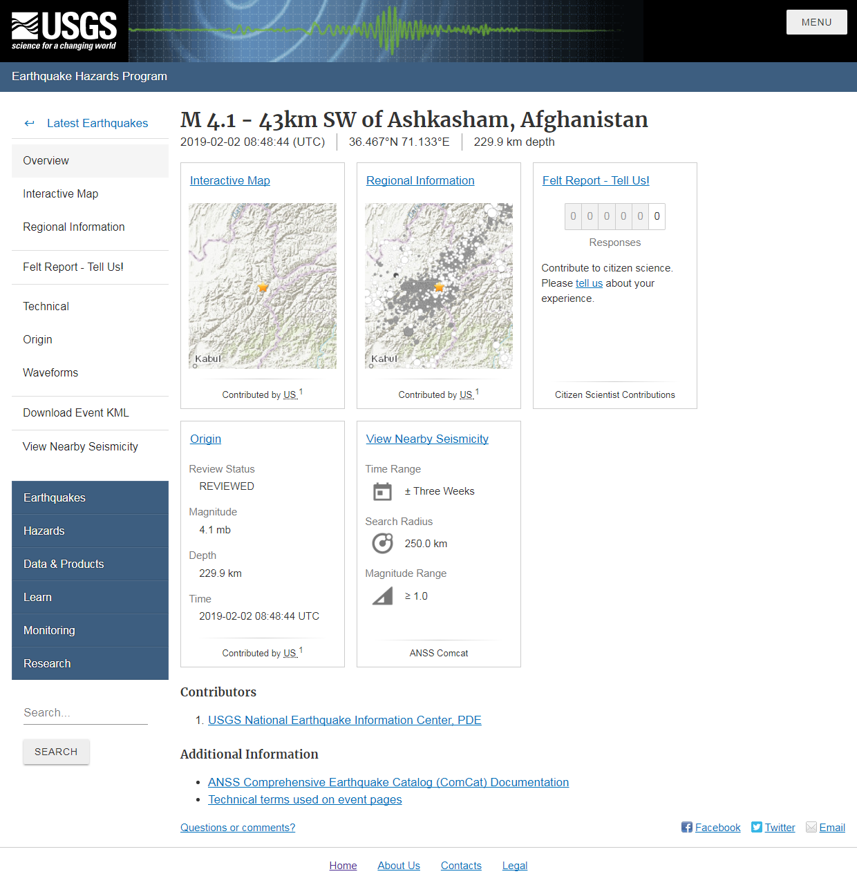 M 4.1 - 43km SW of Ashkasham, Afghanistan.png