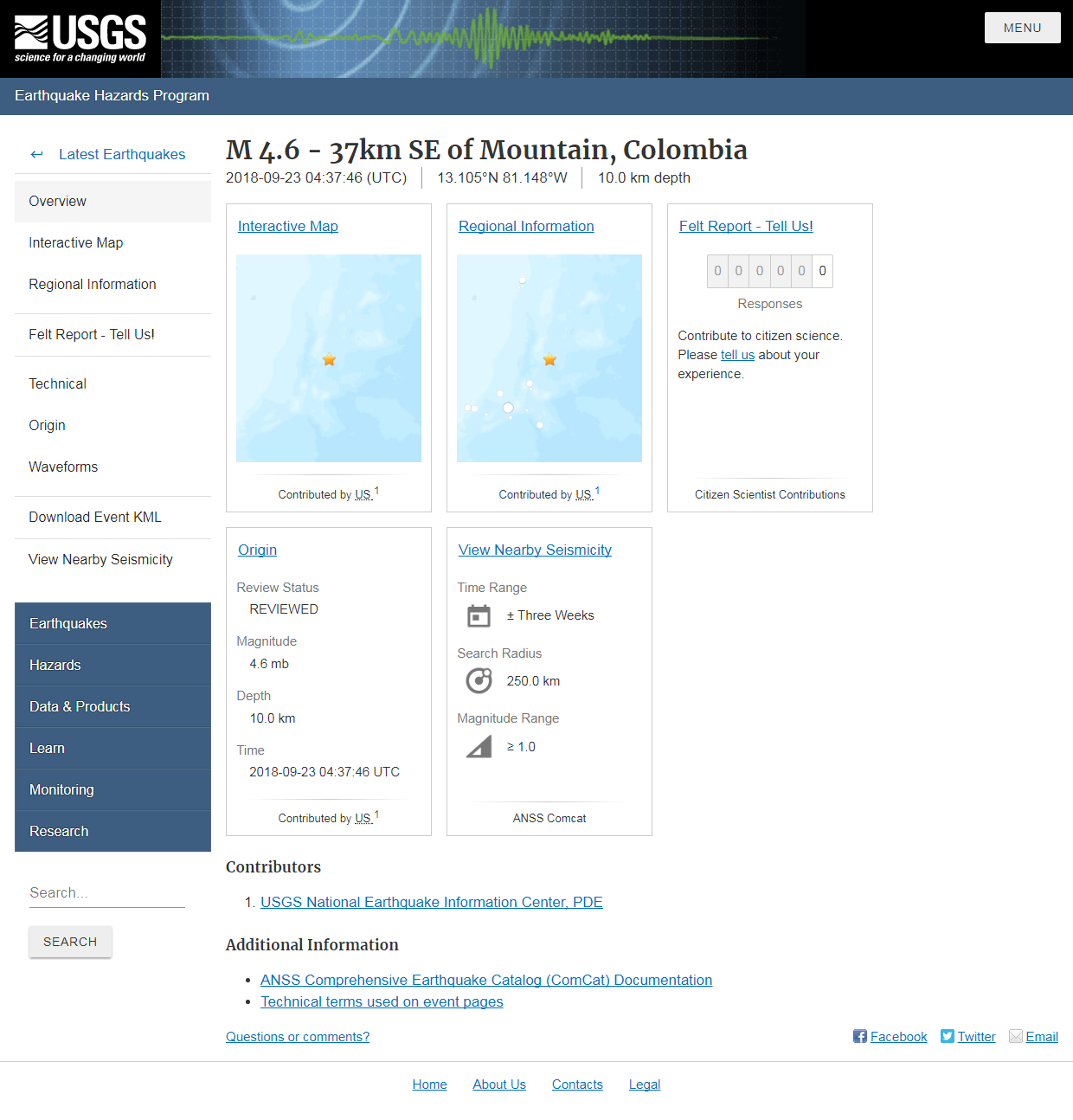 M 4.6 - 37km SE of Mountain, Colombia.png