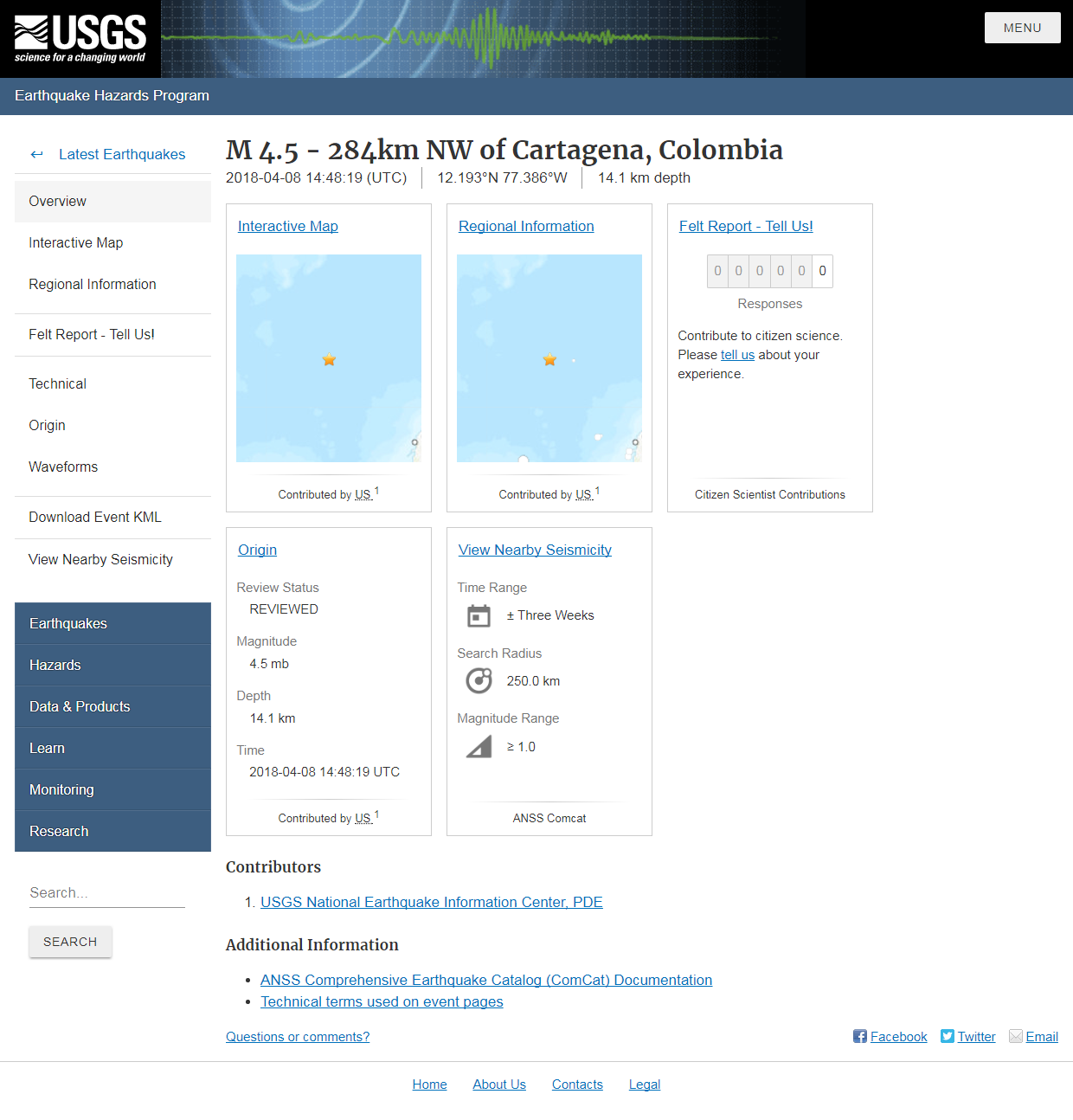 M 4.5 - 284km NW of Cartagena, Colombia.png