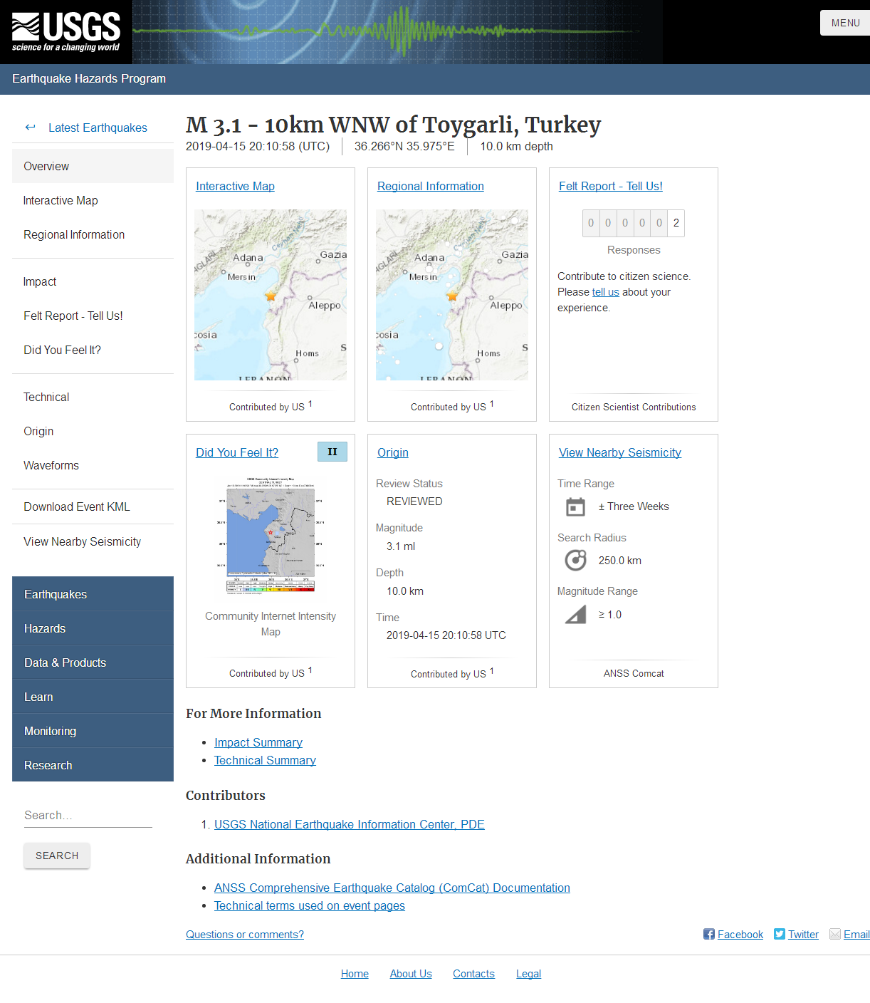 M 3.1 - 10km WNW of Toygarli, Turkey.png
