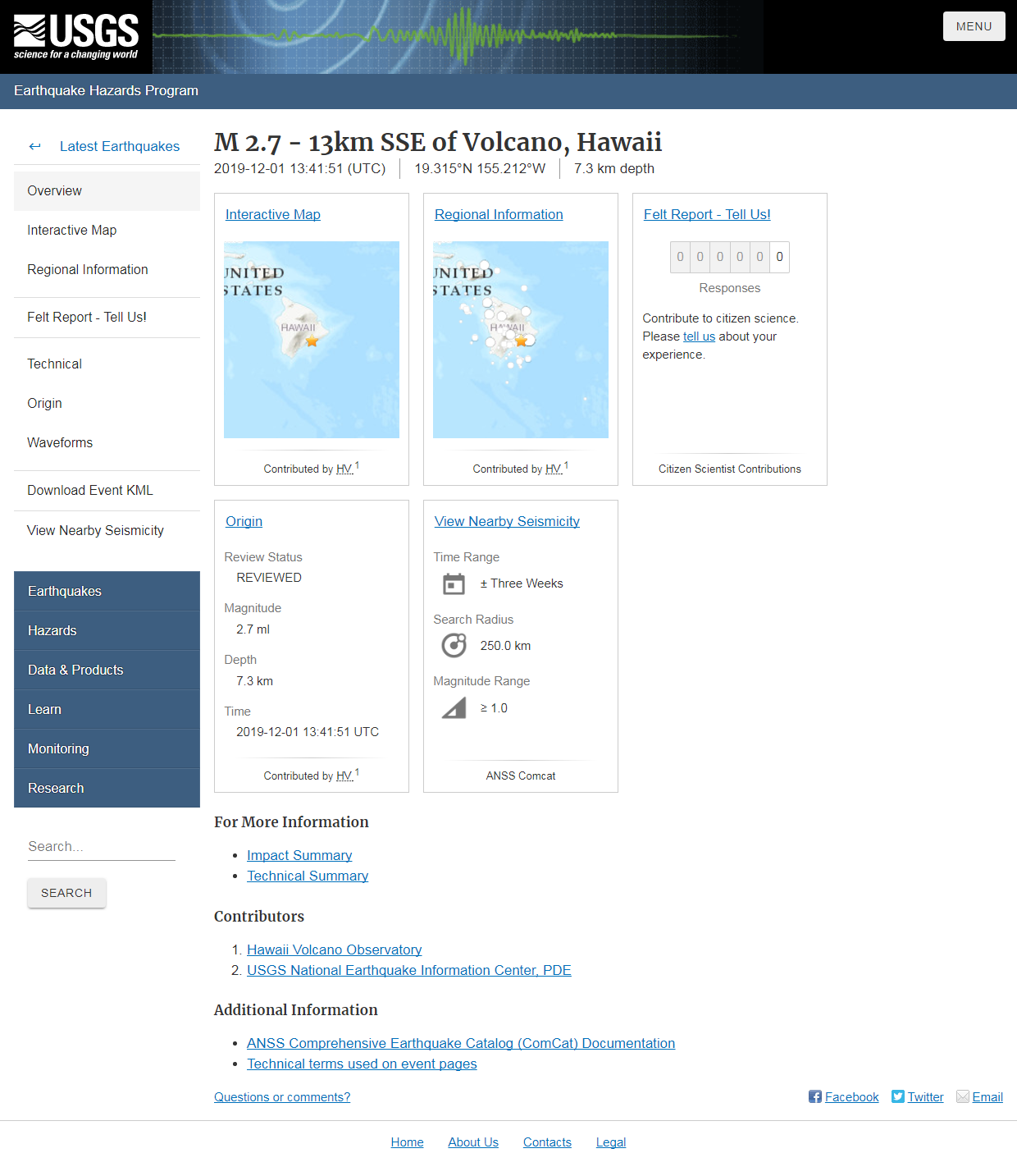 M 2.7 - 13km SSE of Volcano, Hawaii.png