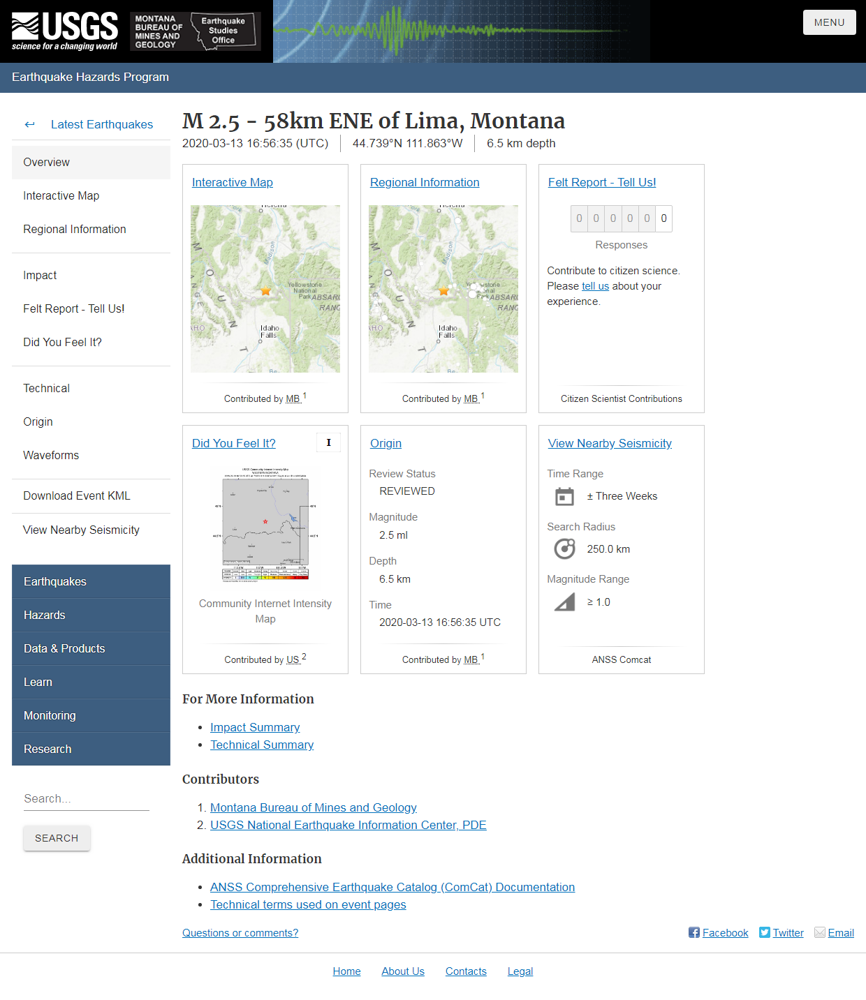 M 2.5 - 58km ENE of Lima, Montana.png