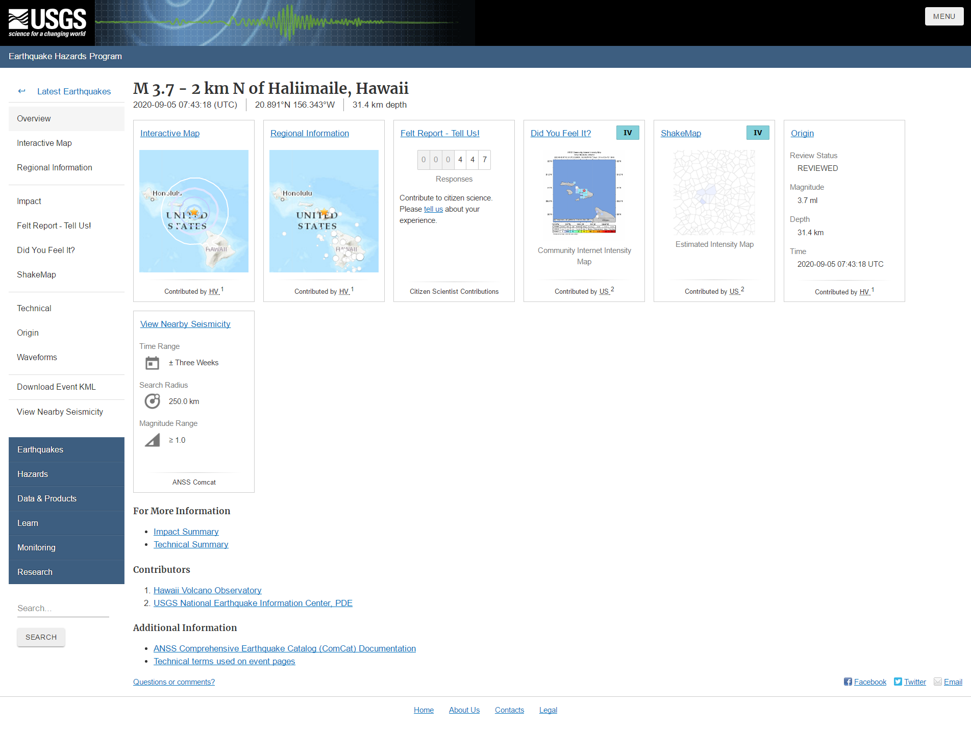M 3.7 - 2 km N of Haliimaile, Hawaii.png