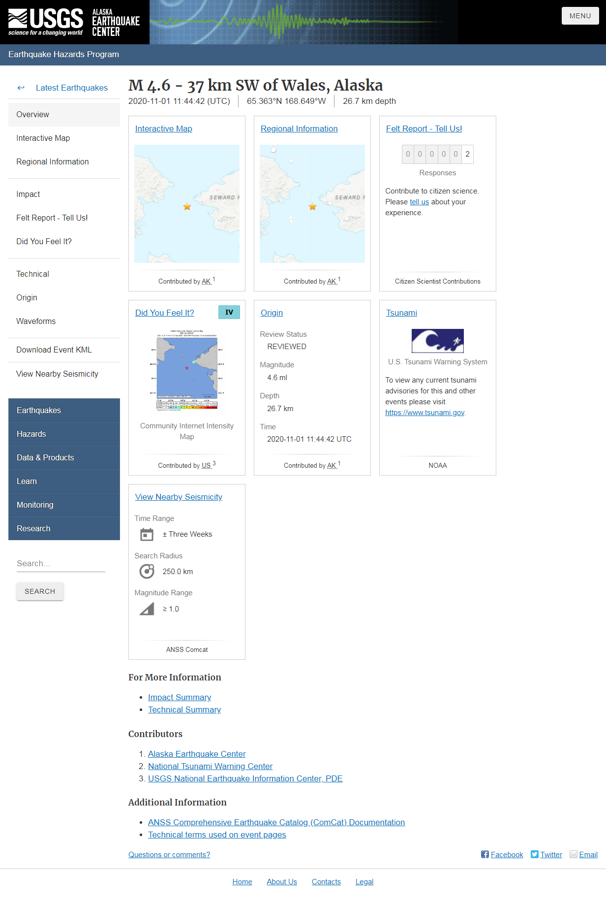 M 4.6 - 37 km SW of Wales, Alaska.png