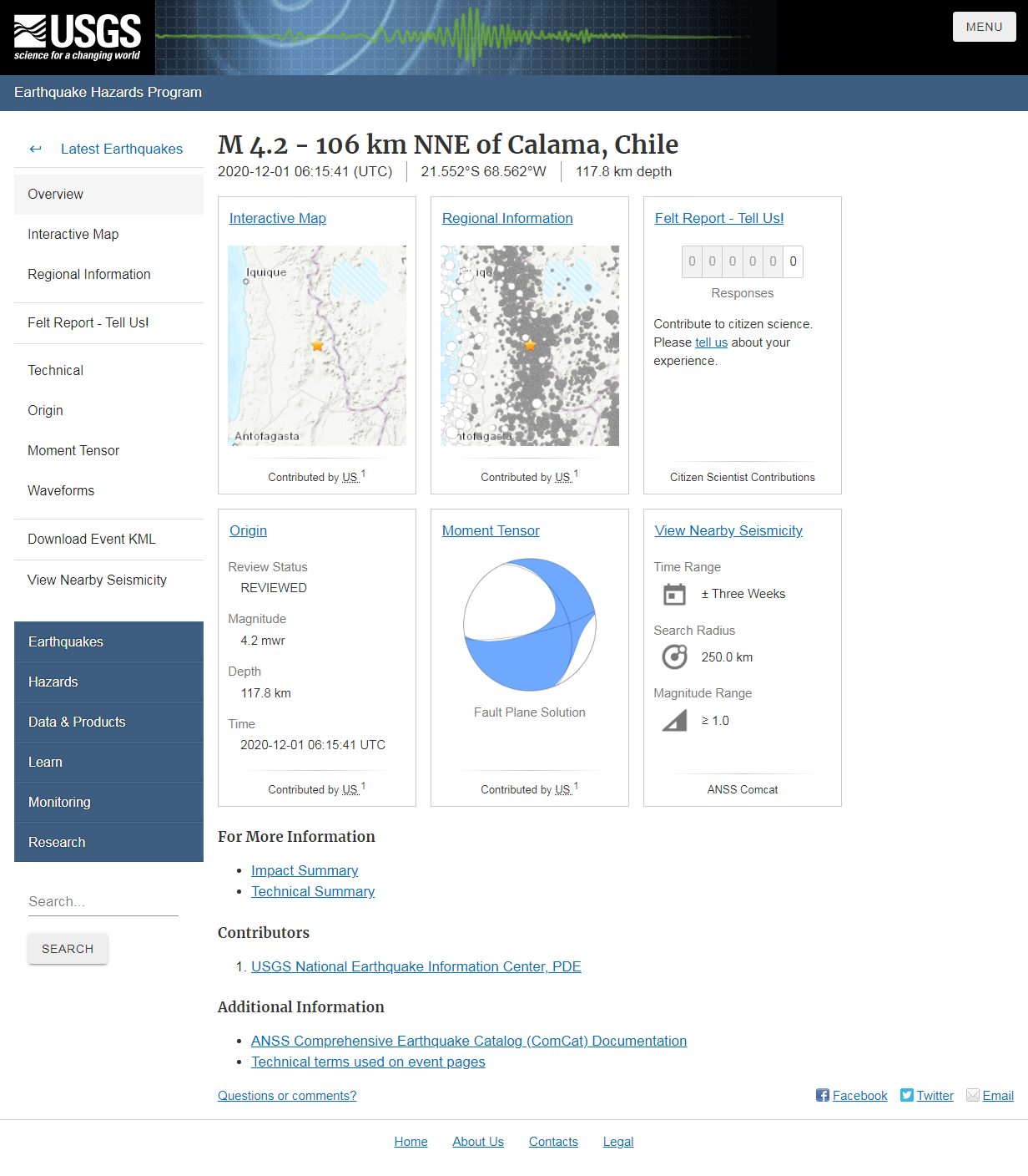 M 4.2 - 106 km NNE of Calama, Chile.png