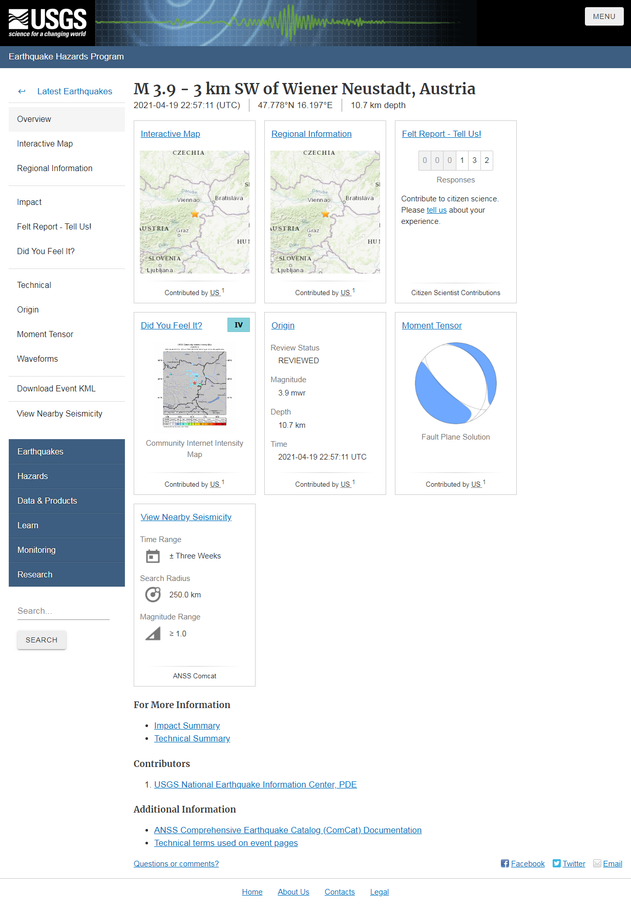 M 3.9 - 3 km SW of Wiener Neustadt, Austria.png